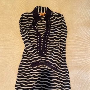 Tory Burch Navy & White Tunic